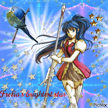 a picture of frelia 's brightest star with a parrot