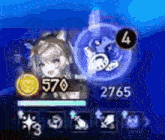 a screenshot of a game showing a character with a badge that says 570