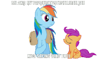 a cartoon of rainbow dash and scooby doo with the caption " me and my favourite server member not saying who tho "