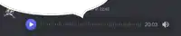 a speech bubble with a play button and a time of 20:43