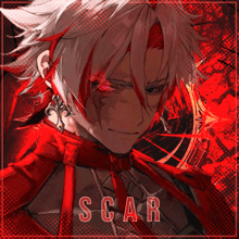 a picture of a man with red eyes and the word scar on it