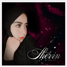 a picture of a woman with the name shervin on the bottom right