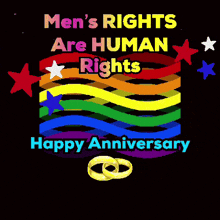 men 's rights are human rights happy anniversary sign