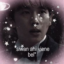 a picture of a man with the words " siwan ahi viene bel " on the bottom