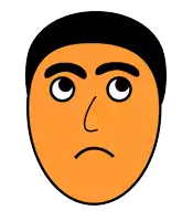 a cartoon of a man 's face with a sad expression