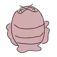 a cartoon drawing of a worm with a smiley face