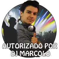 a man wearing headphones giving a thumbs up with the words " autorizado por dj marcolo " below him