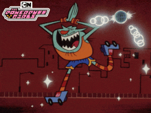 an advertisement for the powerpuff girls with a cartoon character