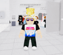 a roblox character wearing a shirt that says vip on it