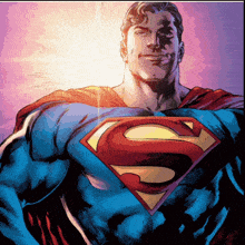 a cartoon drawing of superman with a s on his chest