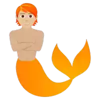 an illustration of a mermaid with orange hair