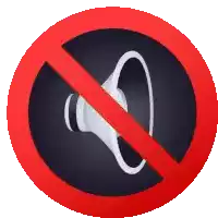 a no sound sign with a megaphone in the center
