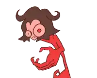 a cartoon character with hearts on his eyes