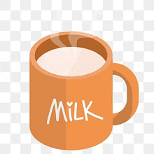 a cup of milk is shown in an isometric 3d style on a transparent background .