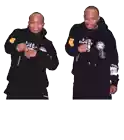 two men wearing black hoodies that say r.i.l.m.