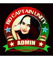 a logo for bd captain unity admin with a picture of a woman in the center
