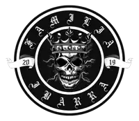 a skull with a crown is in the center of a circle with the year 2019 on it
