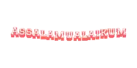 a white background with red letters that say assalamualaikum