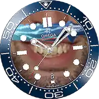 a face of a watch that says omega on the front