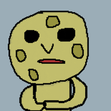 a pixel art drawing of a cartoon character holding a knife