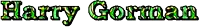 the name harry gorman is displayed in green letters