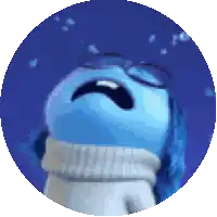 a cartoon character with glasses and a sweater is crying