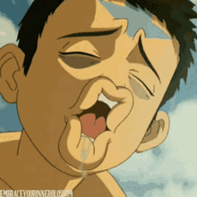 a cartoon of a man with his mouth open and the words " embrace your inner blossom " on the bottom right