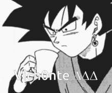 a black and white drawing of a man with the words vichonte aaa written below him