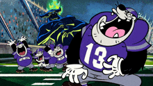 a cartoon character wearing a number 13 jersey