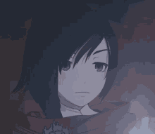 a close up of a girl 's face with a red scarf around her neck