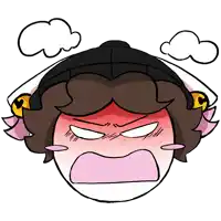 a cartoon drawing of a person with an angry expression