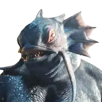 a close up of a monster 's face with its mouth open