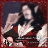 a picture of a vampire with the words dracula de alber grimoire