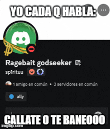a screenshot of ragebait godseeker 's discord profile