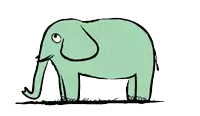 a drawing of an elephant with arrows stuck to its back