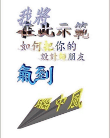 a picture of a paper airplane with chinese characters on it