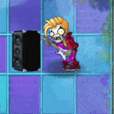 a cartoon of a zombie playing a guitar