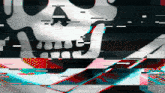 an image of a skull with a glitch effect on it