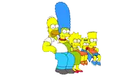 a cartoon of homer simpson and his family with melting faces