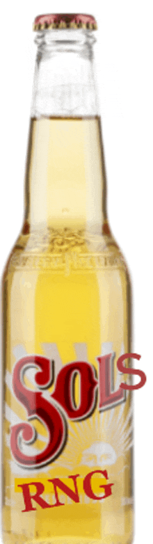 a bottle of sol rng beer is sitting on a white surface