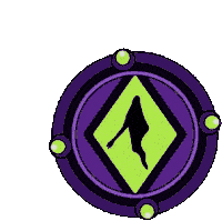 a purple and green circle with a spider in the center .