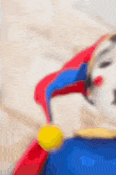 a blurred image of a jester costume