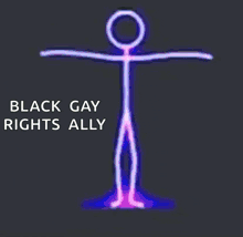 a stick figure with the words black gay rights ally on the bottom