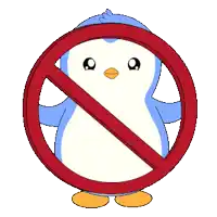 a no penguin sign with a penguin in it