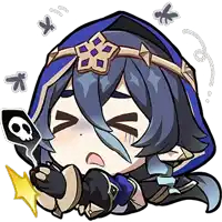 a cartoon drawing of a person with a skull on their head