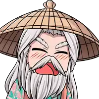 a cartoon drawing of a man with a beard and hat