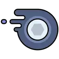 a blue circle with a hexagon in the center