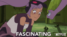 a cartoon of a girl with the words fascinating netflix below her
