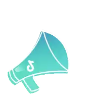 a pink megaphone with a tiktok logo on it .
