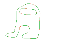 a drawing of a yellow object with a hole in it